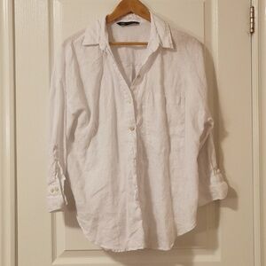 Zara basic linen blouse